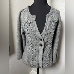 DKNY Women's Textured Gray Cardigan. 
Stunning will fit up to Medium